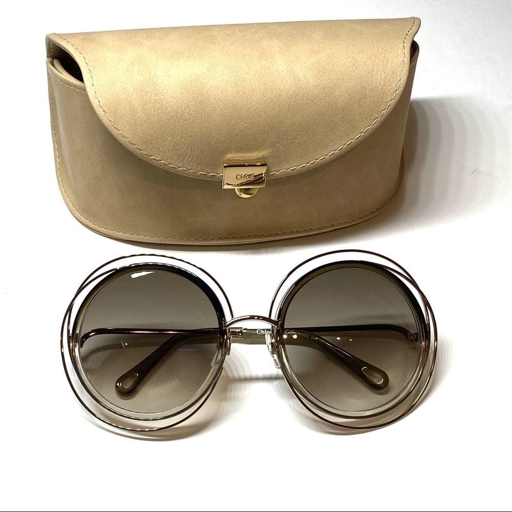 Chloe Carlina CE120S Sunglasses 58 Gold Gray 58mm